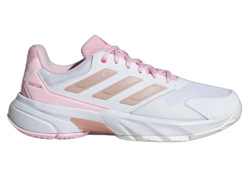 adidas Courtjam Control 3 Cloud White Silver Metallic Lucid Pink (Women's)
