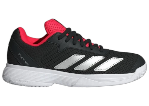 adidas Courtflash White Silver Metallic Black (GS)