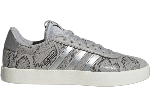 adidas VL Court 3.0 Grey Two Silver Metallic Snakeskin (Women's)