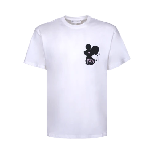 JW Anderson Mouse Embroidered Logo T-Shirt 'White'