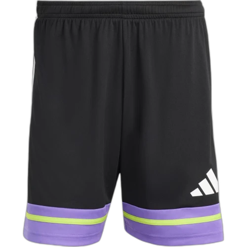 adidas Squadra 25 Shorts Black Purple Rush Semi Solar Slime