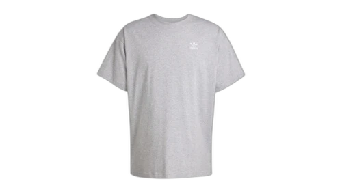 adidas Trefoil Essentials Oversized Tee Medium Grey Heather White