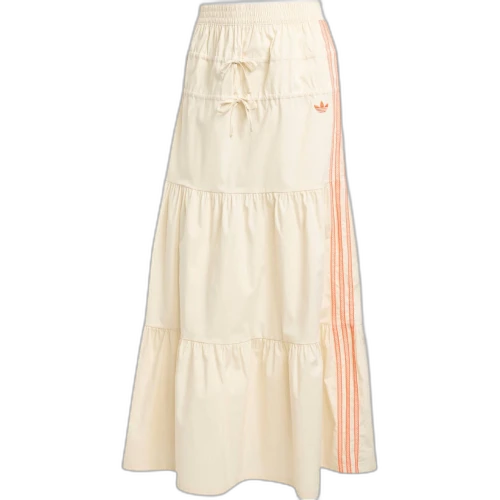 Adidas Originals Summer Glow three-stripe tiered midi skirt