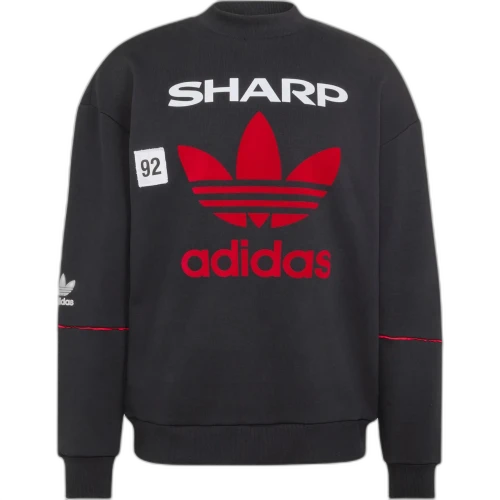 adidas Manchester United Crew Sweat 90 Asia Sizing 'Black Red'