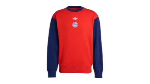 adidas FC Bayern Munich Lfstlr Crew Sweatshirt Red Dark Blue