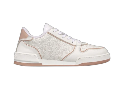 Dior One White and Nude Dior Oblique Perforated Calfskin (Women's)