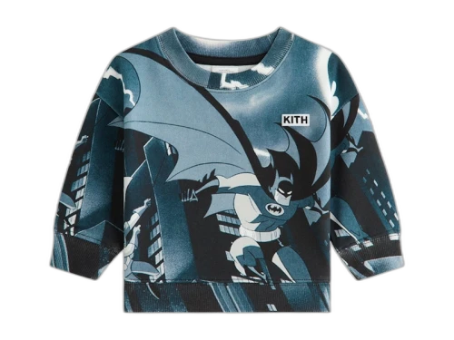 Kith x Batman Baby Batman And Robin Nelson Crewneck Black