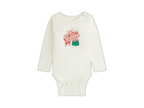 Kith Kithmas Baby Comic Santa Gift Bodysuit Sandrift