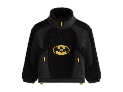 Kith x Batman Kids Quarter Zip Sherpa Jacket Black