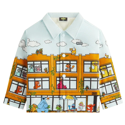 Kith Kids x Sesame Street Lafayette St Shacket 'Powder'