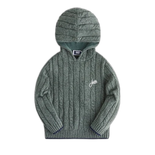Kith Kids Knit Hoodie 'Jungle Green'