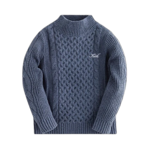 Kith Kids Cable Knit Turtleneck 'Bering Sea'