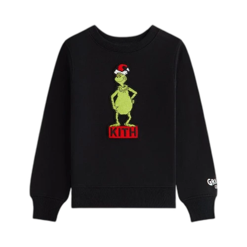 Kith Kids x The Grinch Classic Standing Logo Crewneck 'Black'
