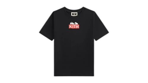 Kith x Peanuts Kids Doghouse Classic Logo Tee Black