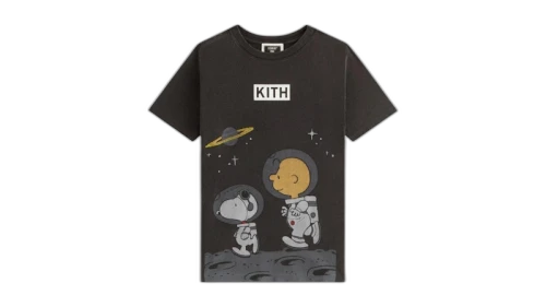 Kith x Peanuts Kids Space Vintage Tee Black