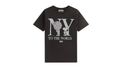 Kith x Peanuts Kids New York To The World Vintage Tee Black