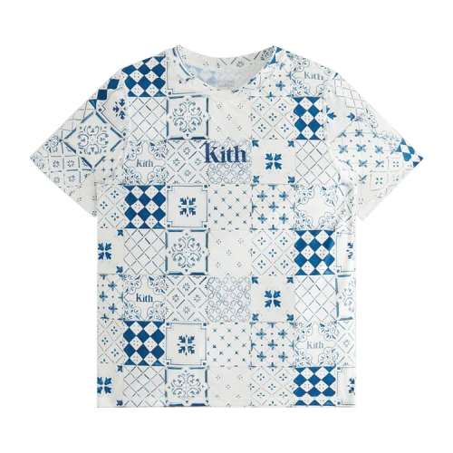Kith Kids Azulejo Tiles Rash Guard Swim Tee 'Sandrift'