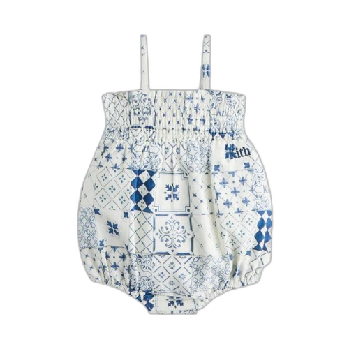 Kith Kids Baby Azulejo Tiles Romper 'Sandrift'
