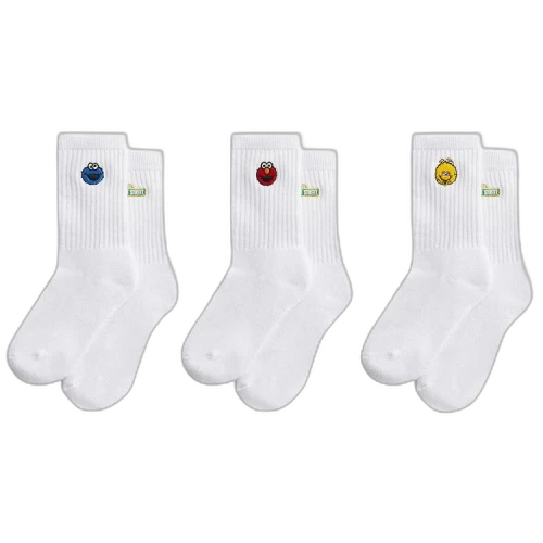Kith Kids x Sesame Street Crew Socks (3 Pack) 'White'