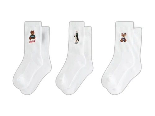 Kith Kithmas Kids 3 Pack Crew Socks White