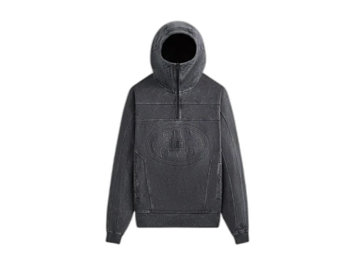 Kith x Batman Quarter Zip Moto Hoodie Black