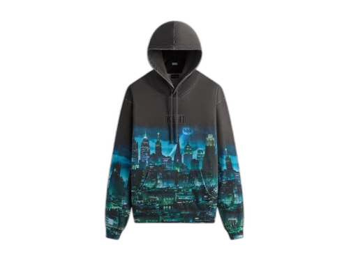 Kith x Batman Gotham Vintage Nelson Hoodie Black