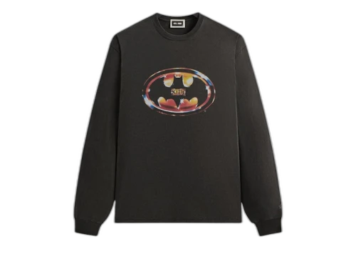 Kith x Batman Logo Vintage Long Sleeve Tee Black