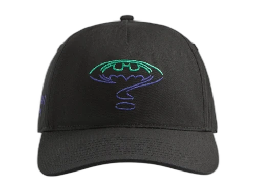 Kith x Batman Riddle Twill Low Pinch Crown Snapback Cap Black