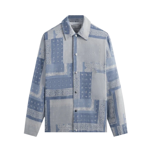 Kith Washed Paisley Coaches Jacket 'Light Indigo'