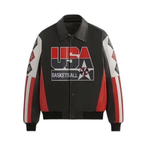 Kith For USA Basketball Leather Jacket 'Black'