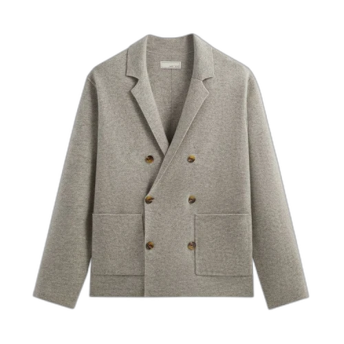 Kith & Kin Cashmere Raya Double Breasted Blazer 'Medium Heather Grey'