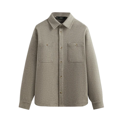 Kith Felted Jersey Apollo Shirt 'Medium Heather Grey'