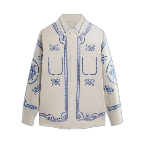 Kith Raw Hem Denim Apollo Shirt 'Sandrift'
