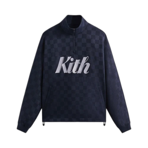 Kith Double Knit Davis Quarter Zip Pullover 'Nocturnal'