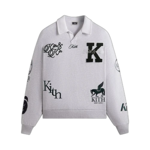 Kith Nelson Collared Pullover 'Light Heather Grey'