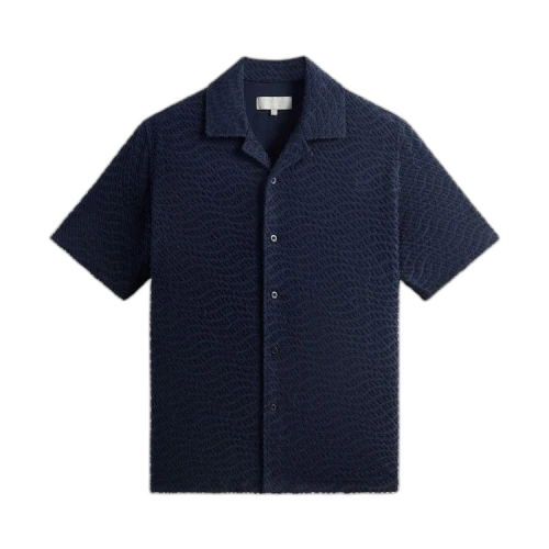 Kith Wavy Monogram Towel Terry Thompson Shirt 'Nocturnal'