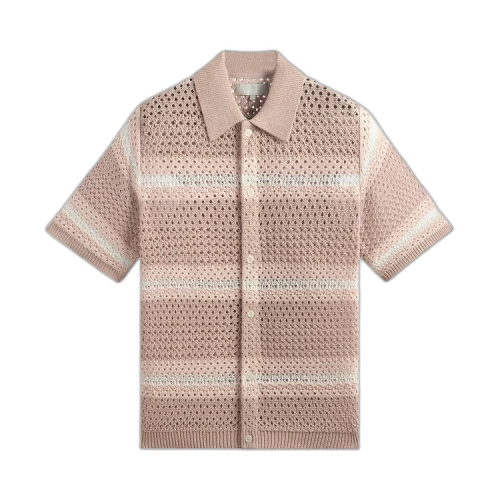 Kith Thompson Crochet Button Down Shirt 'Frosty Rose'