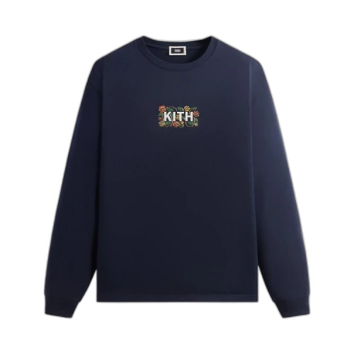 Kith Floral Classic Logo Long Sleeve Tee 'Nocturnal'