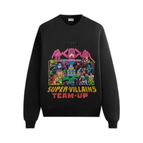 Kith x Marvel Team Up Vintage Nelson Crewneck 'Black'