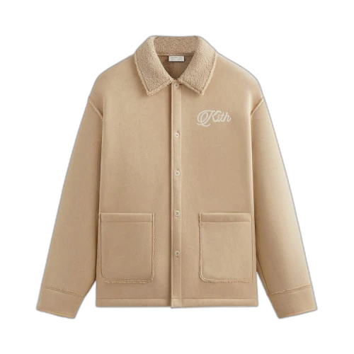 Kith Faux Shearling Long-Sleeve Boxy Collared Overshirt 'Stolid'