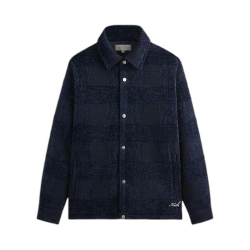 Kith Chenille Plaid Brixton Puffed Shirt Jacket 'Nocturnal'
