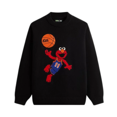 Kith x Sesame Street Elmo Crewneck Sweater 'Black'