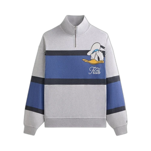 Kith x Disney Donald Duck Quarter Zip Fleece Wyona Sweatshirt 'Light Heather Grey'