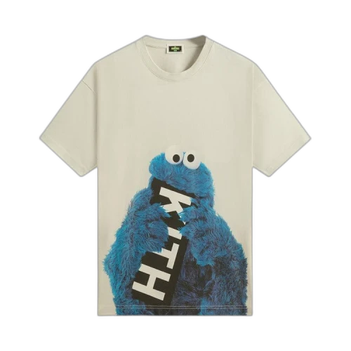 Kith x Sesame Street Cookie Monster Tee 'Chalk'