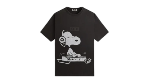 Kith x Peanuts Snoopy DJ Vintage Tee Black