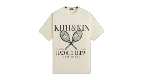 Kith x Wilson Racquet Crew Vintage Tee Sandrift