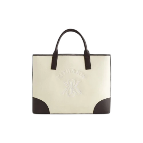 Kith Leather Trimmed Canvas Tote 'Sandrift'