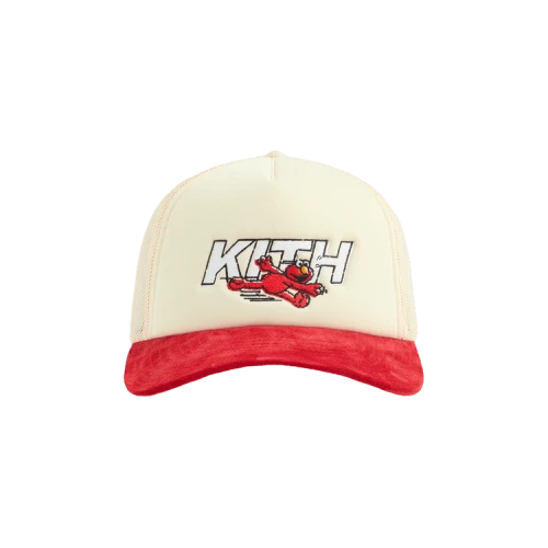 Kith For Sesame Street Fast Elmo Nolan Trucker Cap 'Sandrift'