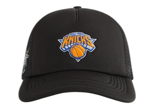 Kith x '47 New York Knicks Satin Franchise LS Trucker Hat Black