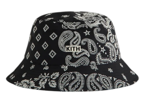 Kith Flocked Nylon Dawson Bucket Hat Black